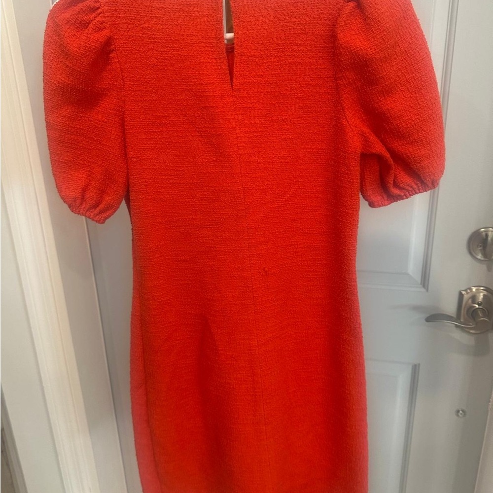 Elegant Red Puff Sleeve Dress